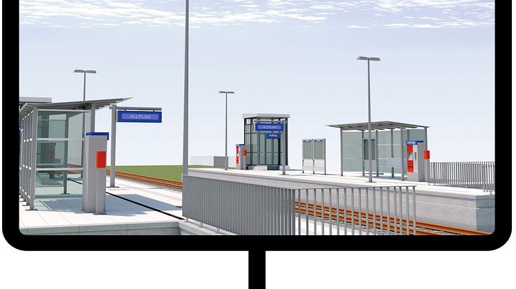 Die neue Projektvorlage von ALLPLAN für die BIM-basierte Bahnsteigplanung beinhaltet zahlreiche Objekte, die den Workflow der Planung, Modellerstellung, Auswertung, Dokumentation und Datenübergabe unterstützen. 