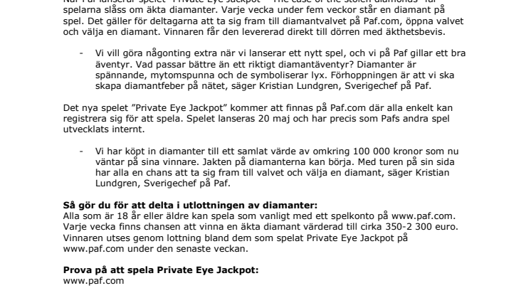Diamantfeber på nätet – diamanter värda 100 000 kronor söker nya ägare