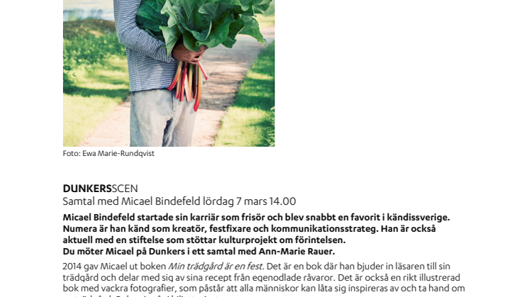 ​Samtal på Dunkers med Micael Bindefeld