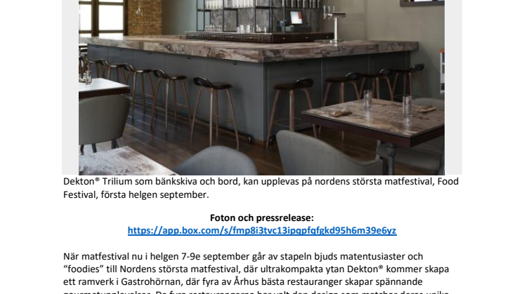 Dekton® by Cosentino  på Nordens största Food Festival i Århus, Danmark
