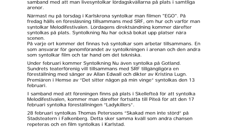 Syntolkning Nu på turné!