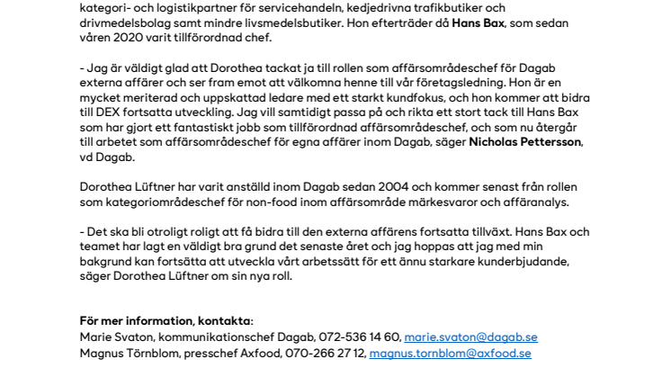 Dorothea Lüftner har utsetts till ny affärsområdeschef för Dagab externa affärer..pdf