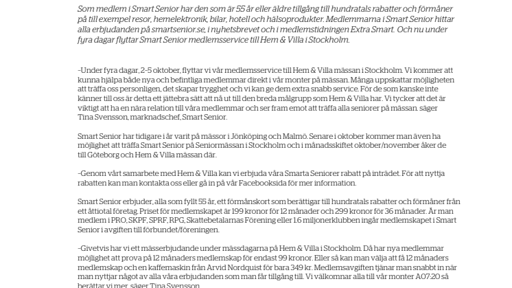 Smart Senior möter seniorer på Hem & Villa-mässan