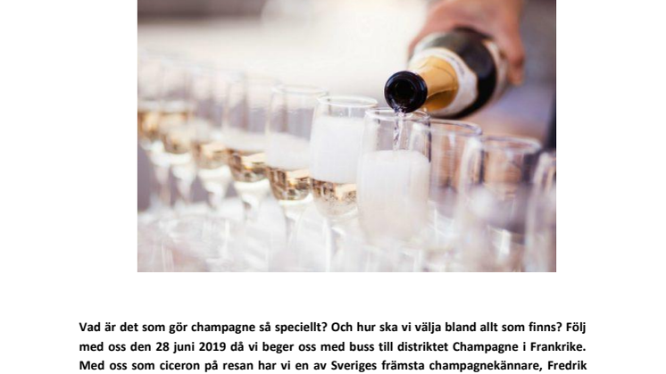 SPÄNNANDE CHAMPAGNERESA MED  FREDRIK SCHELIN OCH  EKMANRESOR 1ST BUSSNESS CLASS