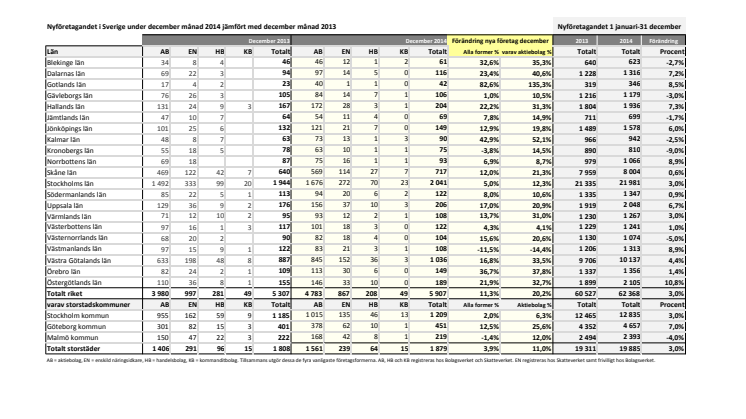 Vismas rapport för nyföretagandet (december 2014)