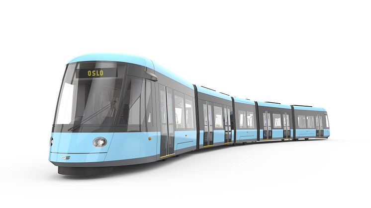 Skisse av SL18, ny trikk til Oslo