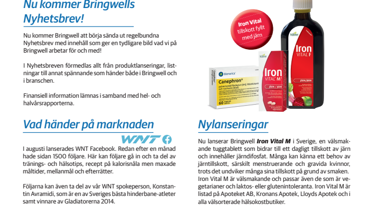 Nytt Nyhetsbrev från Bringwell AB