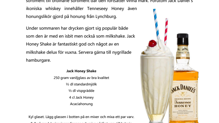 Jack Honey Shake - milkshake delux för vuxna 