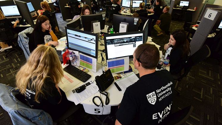 Staff answering calls from potential students on Northumbria's Clearing Hotline today