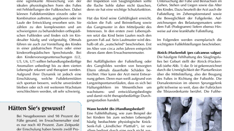 Der Kinderfuß: Zwischen gesunder Entwicklung und Pathologie