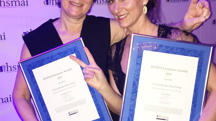 Radisson Blu fick honor awards i två kategorier på HSMAI European Marketing Awards 2015