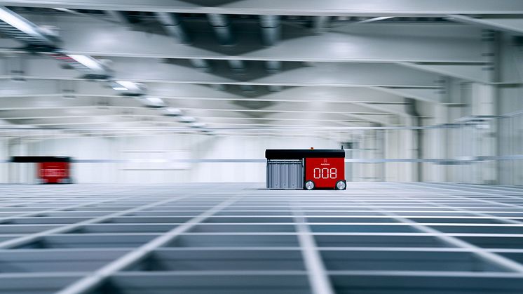AutoStore robot holding the BIN 