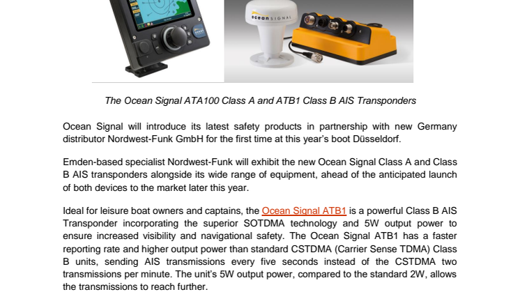 Ocean Signal Joins Forces with New Distributor Nordwest-Funk for the First Time at boot Düsseldorf
