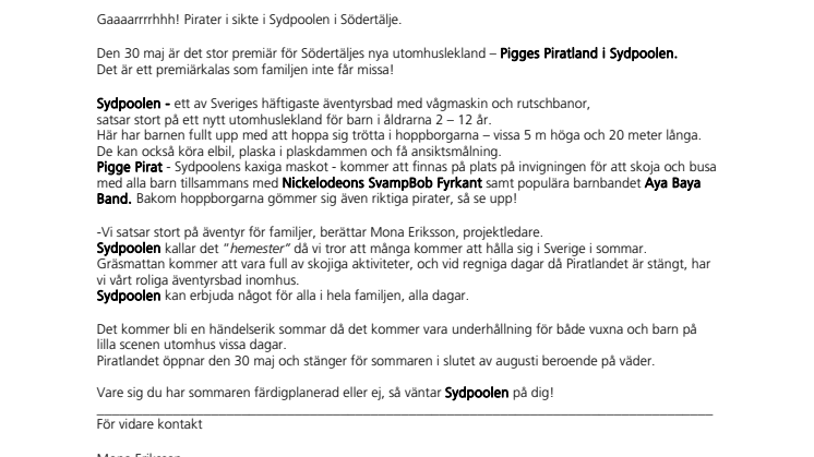 Se upp för pirater i Södertälje