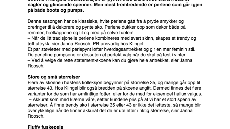 Perler pryder høstens sko