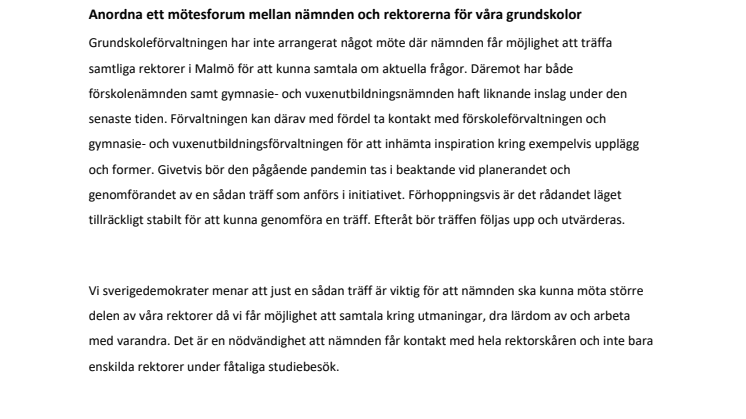 Förbättra dialogen mellan skolpolitiker och rektorer