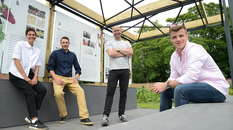 From l-r: Deborah Hunter-Knight (project manager), Ben Couture (Jardine Couture), Peter Dixon (Northumbria University) and Allard Newell (student) 
