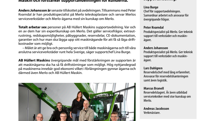 AB Hüllert Maskin satsar på kundsupporten