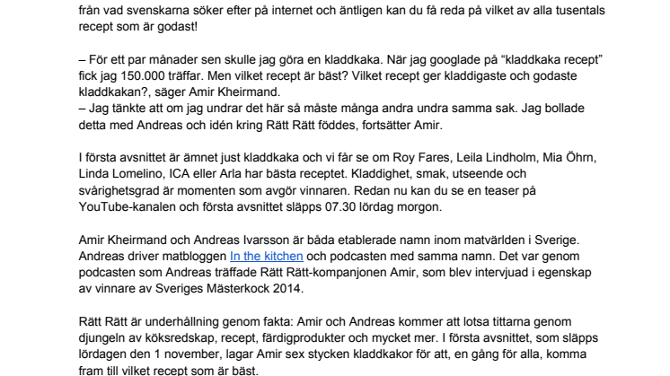 Sveriges Mästerkock 2014 testar nätets bästa matrecept på ny YouTube-kanal