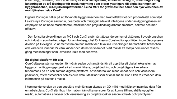 Leica Geosystems digitaliserar anläggningsprojekt ytterligare med nya lösningar 