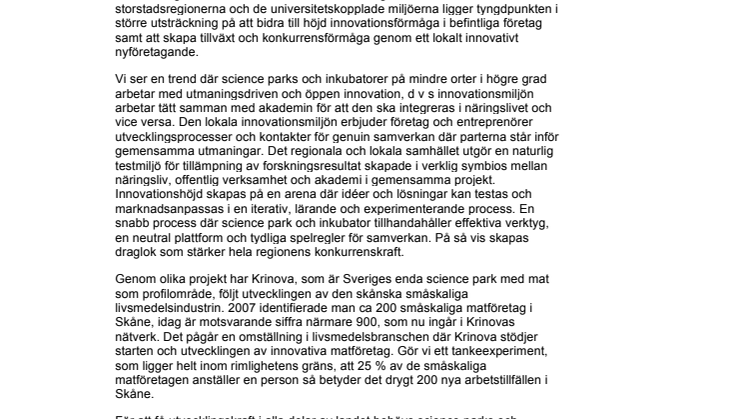 Allt viktigare med innovationsdrivande noder för regional utveckling