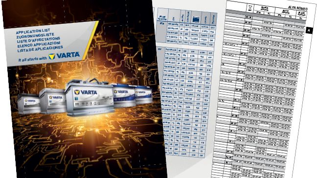 Ny VARTA® batteri-til-kjøretøy-liste