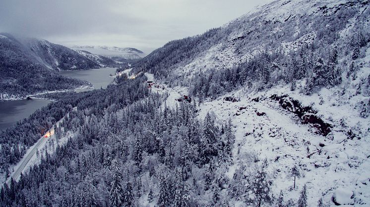 Storheia vindpark - adkomstvei under bygging desember 2016