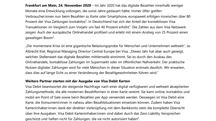 Digitales Bezahlen mit Visa: Wachstum im Zeitraffer