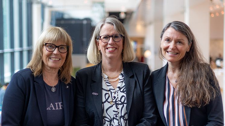 Lisbeth Robertsen (projektledare) Katarina Ekman, (chef för accounting center i Helsingborg) och Irene Contardo (direktör koncernredovisning). 
