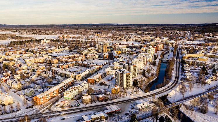 Vy över Boden centrum. Foto Mats Engfors/Fotographic