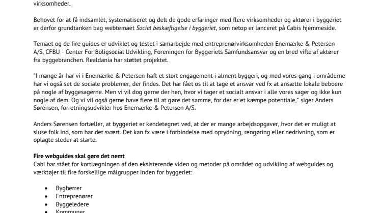 Nye guides til dig, der vil skabe mere social beskæftigelse i byggeriet