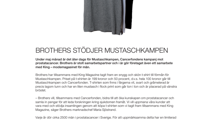 Brothers stödjer Mustaschkampen