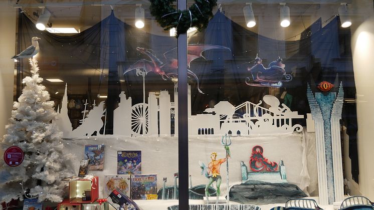 Science Fiction bokhandeln skyltning