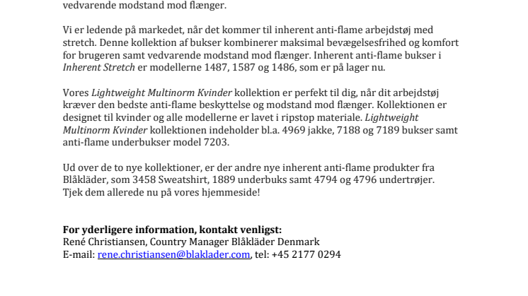 BLÅKLÄDER LANCERER 2 NYE INHERENT KOLLEKTIONER!