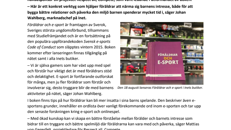 ”Nu släpps boken om e-sport alla föräldrar borde läsa”
