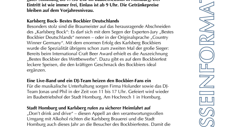 Der Karlsberg Bock wird wieder losgelassen!