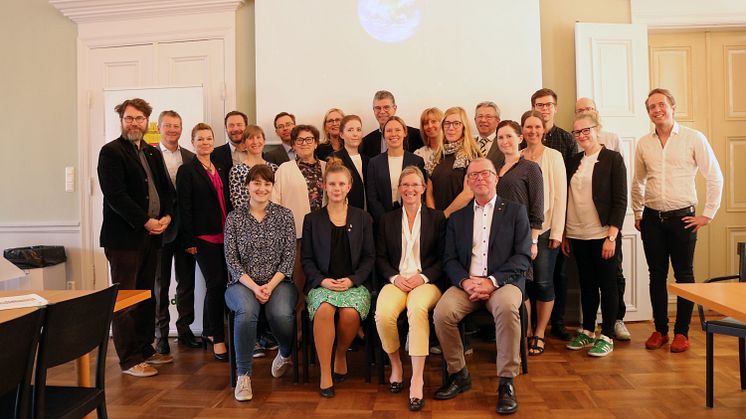 Kommunen med de företagare som under fredagen var på plats och undertecknade Klimatsamverkan Lund
