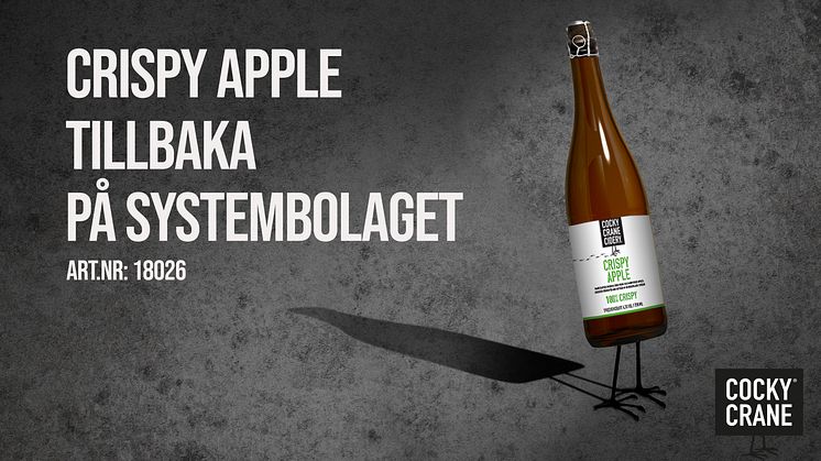 Favorit i repris! Kundernas önskemål går i uppfyllelse - Cocky Crane Crispy Apple tillbaka på Systembolaget för fjärde året