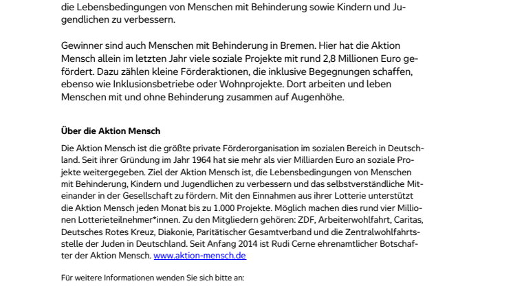 Bremen: Glückspilz gewinnt 500.000 Euro bei Aktion Mensch 