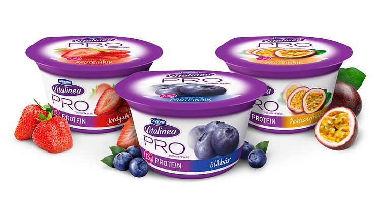 Nya Vitalinea PRO - en fantastiskt god yoghurtkvarg som är naturligt rik på protein