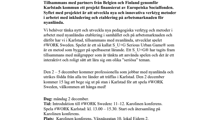 Pressinbjudan 2 december: empowerment genom spelbaserat lärande!