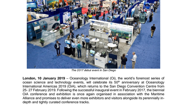 OiA 2019: Oceanology International to celebrate 50-year anniversary at Oi Americas this February