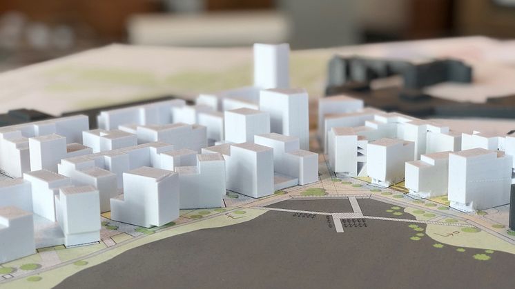 Modell över ett framtida Tullholmsviken