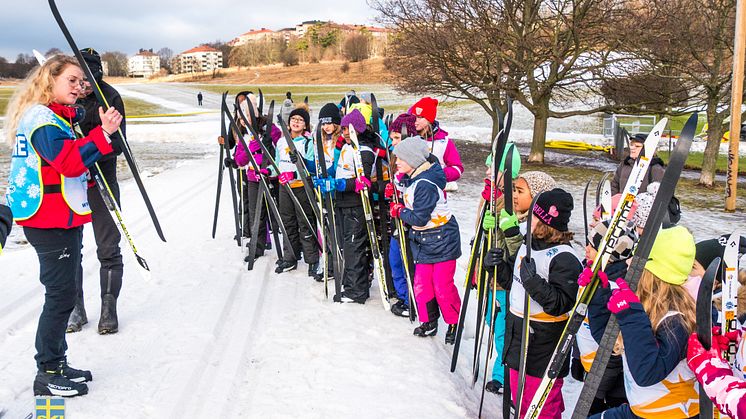Alla på snö på Gärdet. Foto: Klas Rockberg/Svenska Skidförbundet