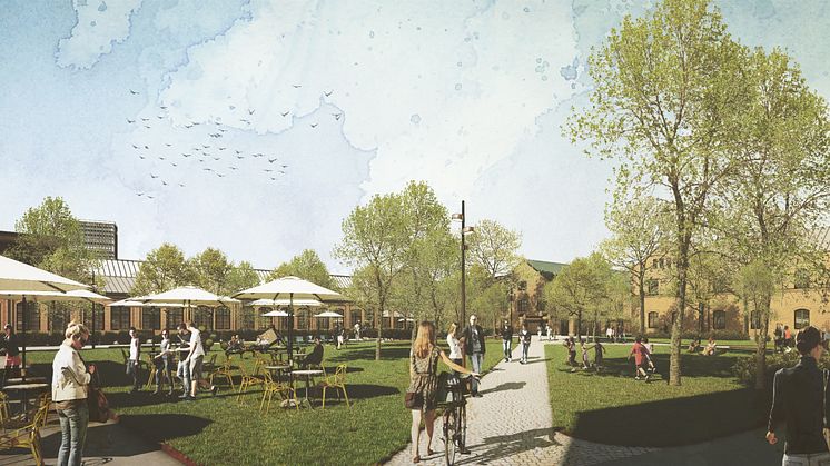 Kulturparken – en ny park som föreslås byggas utanför Culturen. Illustration: Archus och Sweco Architects