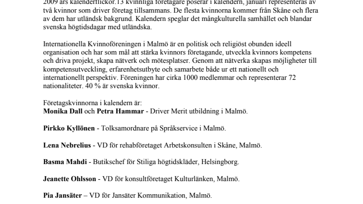 Kalenderflickorna i skånsk tappning