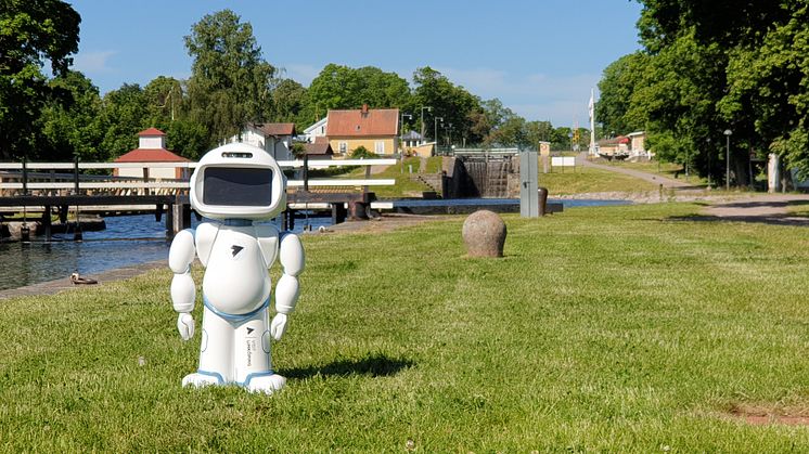 Visit Linköpings robot, som kommer att möta besökare i Bergs slussar i sommar. Foto: Dyno Robotics