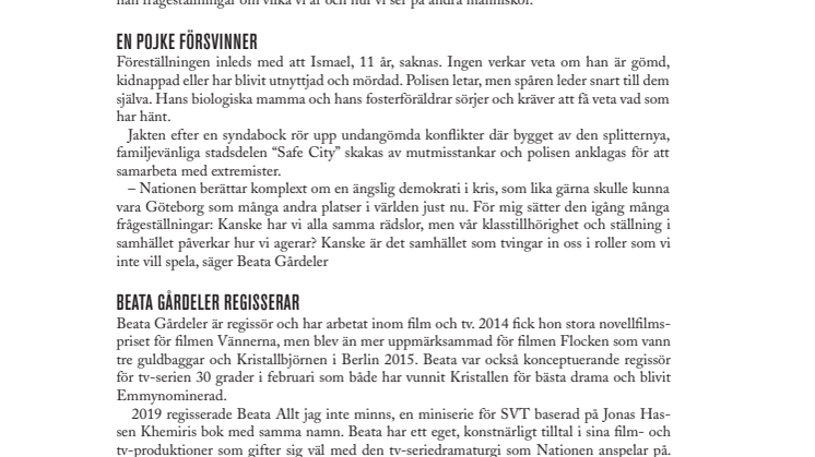 BACKA TEATER SATSAR ALLT