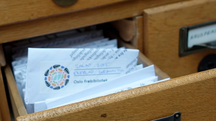 Lån et frø hos Deichmanske på Torshov. Oslo frøbibliotek er landets første. 