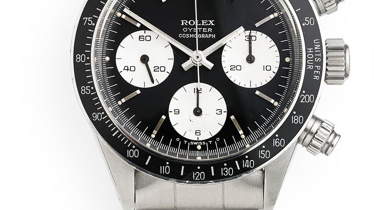 Rolex: Herrearmbåndsur af stål. Model Oyster Cosmograph ''L'Animal'', ref. 6263. Mekanisk kronograf værk med manuelt optræk, kaliber 727. 1973.